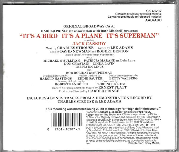 Various, Charles Strouse, Lee Adams (2) : It's A Bird... It's A Plane... It's Superman (Original Broadway Cast) (CD, Album, RE)