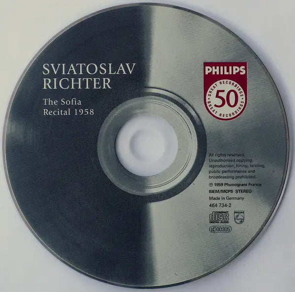 Sviatoslav Richter / Frédéric Chopin, Franz Liszt, Modest Mussorgsky, Franz Schubert : The Sofia Recital 1958 (CD, Album, RE, RM)
