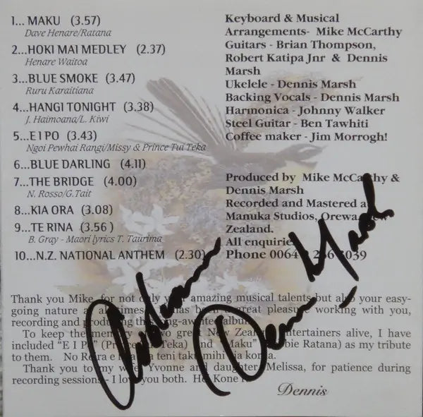 Dennis Marsh : Out Of New Zealand (CD, Album)