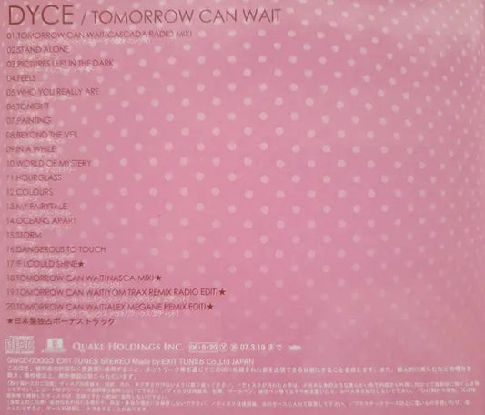 Dyce : Tomorrow Can Wait (CD, Album)