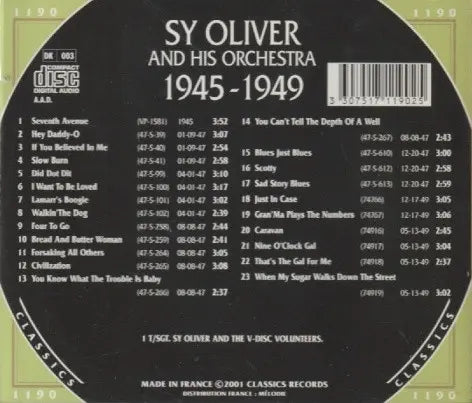 Sy Oliver And His Orchestra : 1945-1949 (CD, Comp)