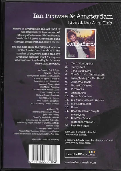 Ian Prowse & Amsterdam (2) : Compañeros Tour I Live At The Arts Club (DVD-V)