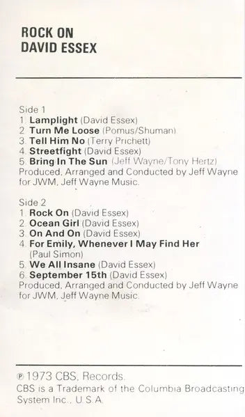 David Essex : Rock On (Cass, Album)