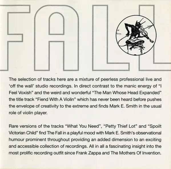 The Fall : Fiend With A Violin (CD, May)