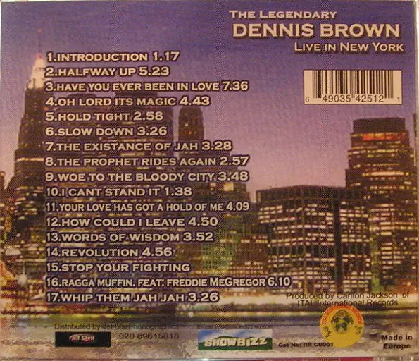 Dennis Brown : The Legendary Dennis Brown Live In New York (CD, Album)