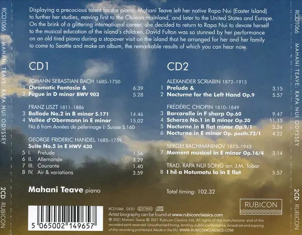 Mahani Teave : Rapa Nui Odyssey (2xCD, Album)