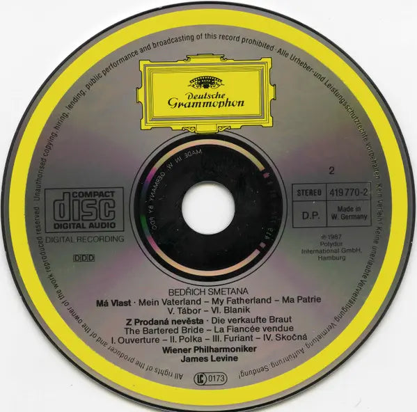 Bedřich Smetana - Wiener Philharmoniker, James Levine (2) : Má Vlast (2xCD, Album)