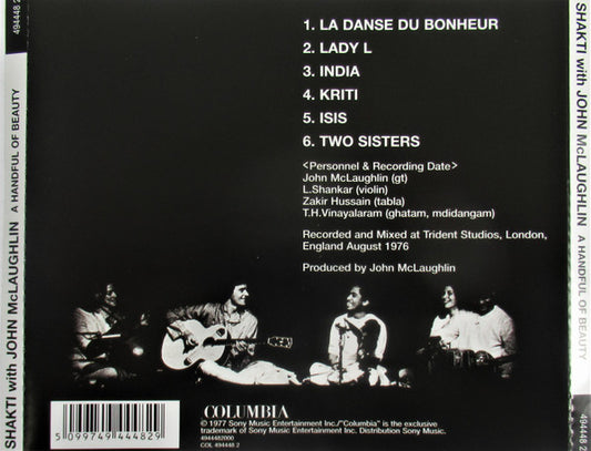 Shakti (2) With John McLaughlin : A Handful Of Beauty (CD, Album, RE, RM)