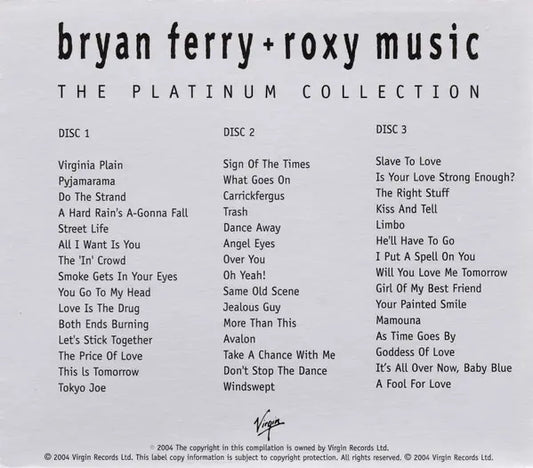 Bryan Ferry + Roxy Music : The Platinum Collection (3xCD, Comp, RE, RM)