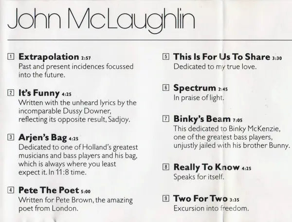 John McLaughlin : Extrapolation (CD, Album, RE, RP)
