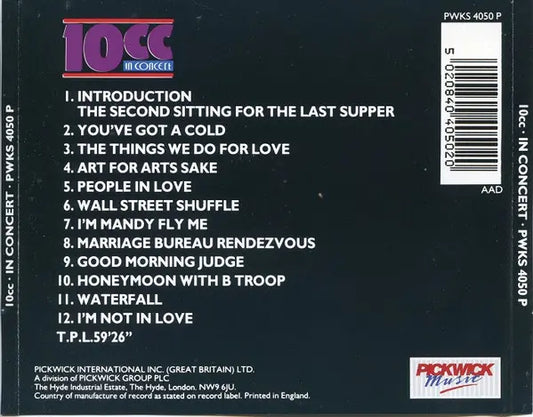 10cc : 10cc In Concert (CD, Album, RE)