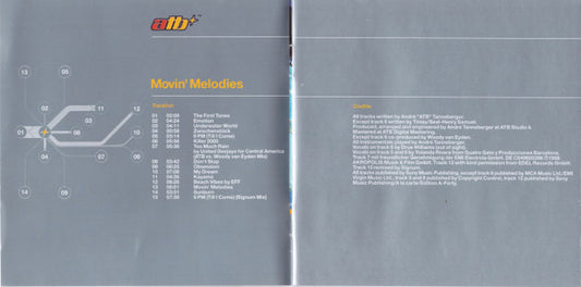 ATB : Movin' Melodies (CD, Album)