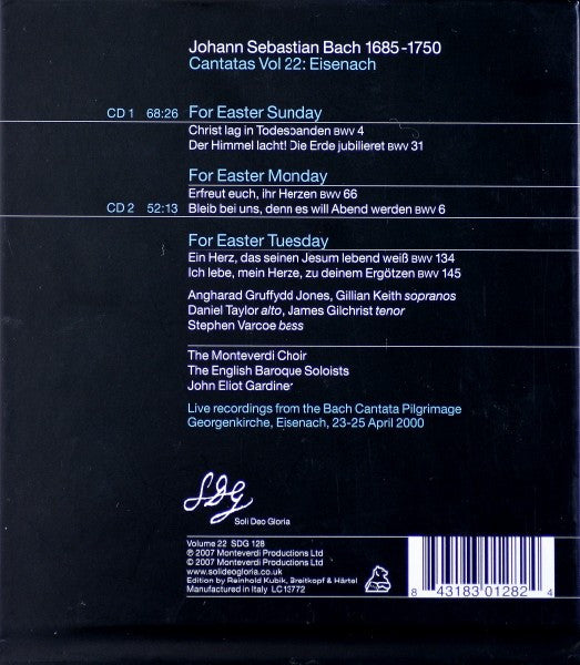 Johann Sebastian Bach - John Eliot Gardiner : Cantatas Vol. 22: Eisenach (2xCD)