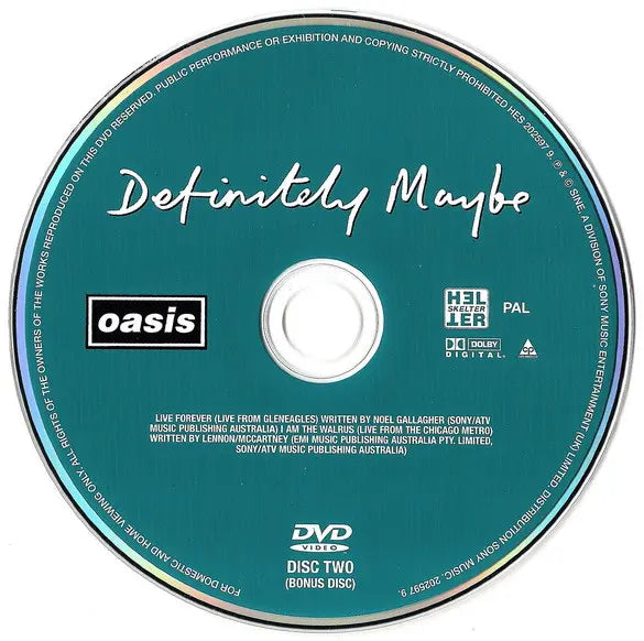Oasis (2) : Definitely Maybe (2xDVD, PAL)