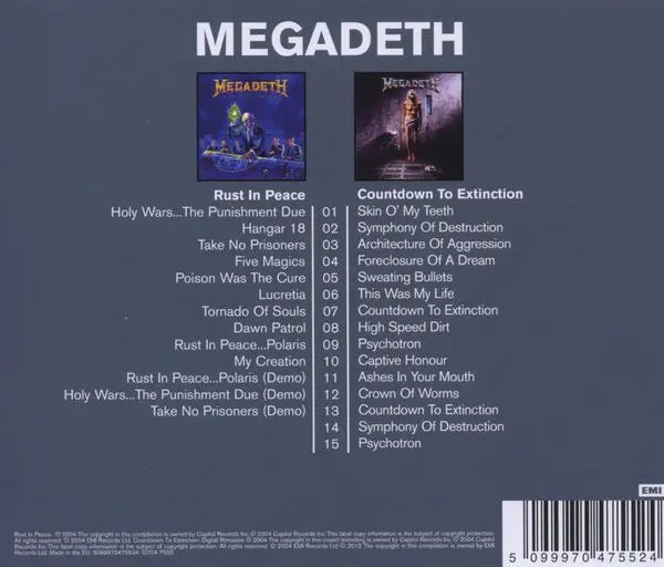 Megadeth : Rust In Peace / Countdown To Extinction (CD, Album, RE + CD, Album, RE + Comp)