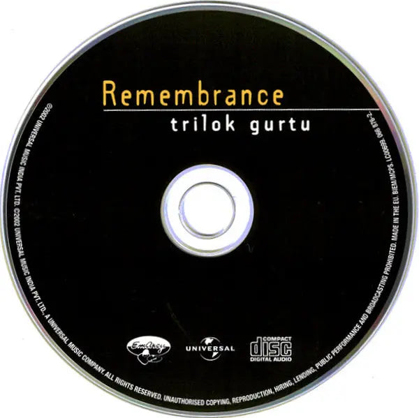 Trilok Gurtu : Remembrance (CD, Album, S/Edition)