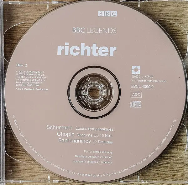 Sviatoslav Richter, Joseph Haydn, Frédéric Chopin, Ludwig van Beethoven, Robert Schumann, Sergei Rachmaninoff : Piano Sonata No.37 / Nocturne Op.72 no.1 • Op.15 No.1 / Piano Sonata No.11 • Eroica Variations / Études Symphoniques / 12 Preludes (2xCD, Comp, RM)