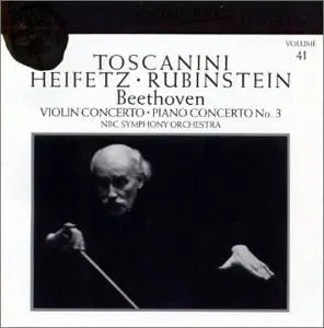 Ludwig van Beethoven - Arturo Toscanini, Jascha Heifetz, Arthur Rubinstein, NBC Symphony Orchestra : Violin Concerto · Piano Concerto No. 3 (CD, Comp, Mono, RE, RM)
