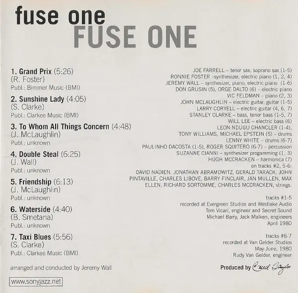 Fuse One : Fuse One (CD, Album)