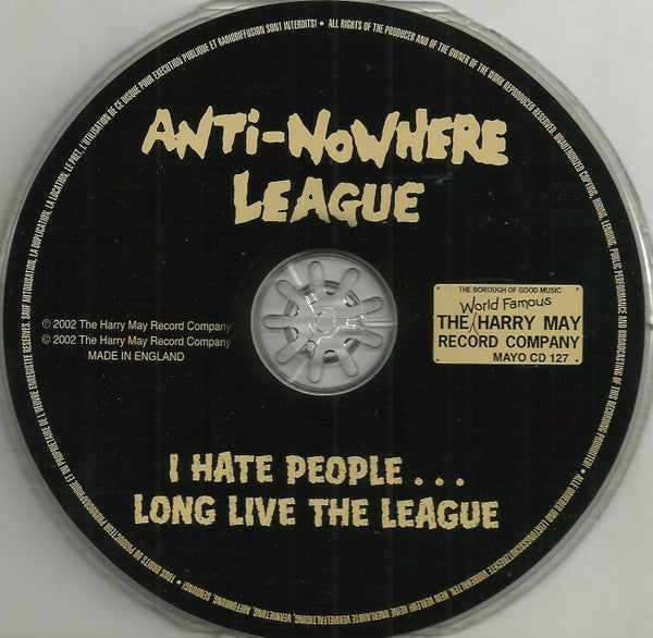 Anti-Nowhere League : I Hate People...Long Live The League (CD, Comp)