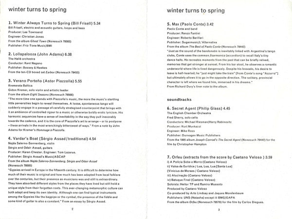 Various : Winter Turns To Spring (A Seasonal Collaboration Between Unknown Public And Warner Classics) (CD, Comp)