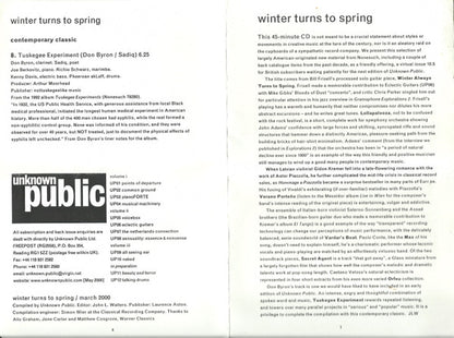 Various : Winter Turns To Spring (A Seasonal Collaboration Between Unknown Public And Warner Classics) (CD, Comp)