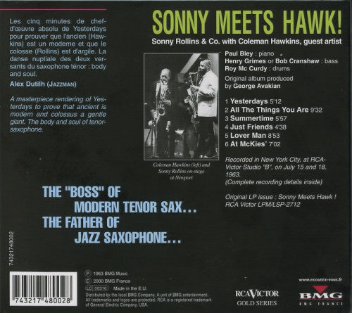 Sonny Rollins And Coleman Hawkins : Sonny Meets Hawk! (CD, Album, RE, RM, Dig)