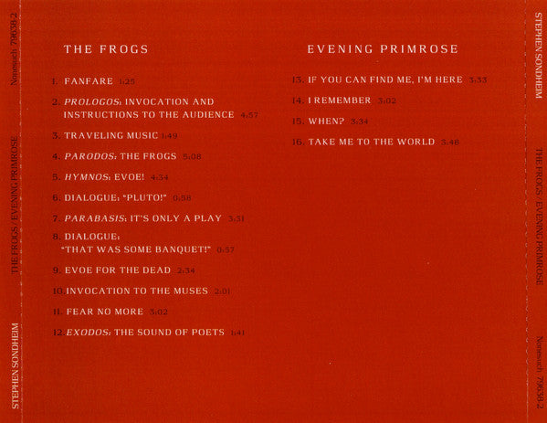 Stephen Sondheim : The Frogs / Evening Primrose (CD, Album)