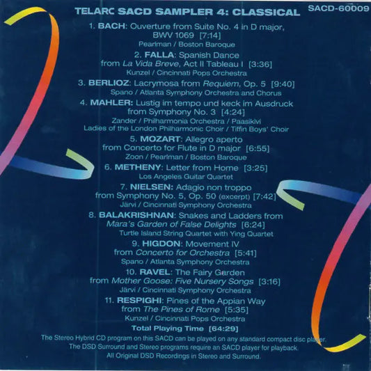 Various : Sacd Sampler 4 - Telarc Classical (SACD, Hybrid, Multichannel, Comp, Smplr)