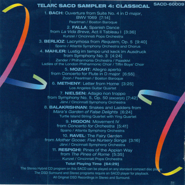 Various : Sacd Sampler 4 - Telarc Classical (SACD, Hybrid, Multichannel, Comp, Smplr)