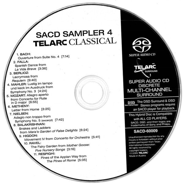 Various : Sacd Sampler 4 - Telarc Classical (SACD, Hybrid, Multichannel, Comp, Smplr)