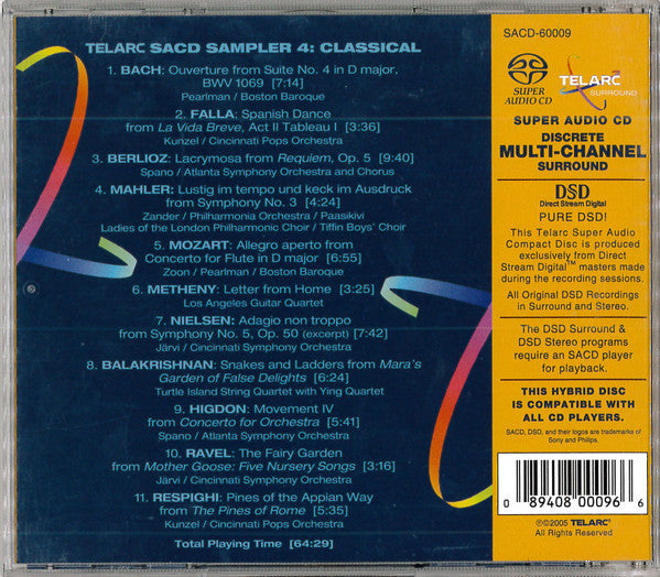 Various : Sacd Sampler 4 - Telarc Classical (SACD, Hybrid, Multichannel, Comp, Smplr)