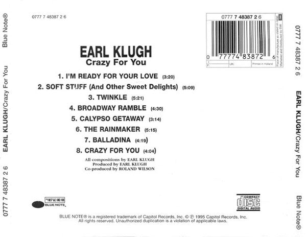 Earl Klugh : Crazy For You (CD, Album, RE, RM)