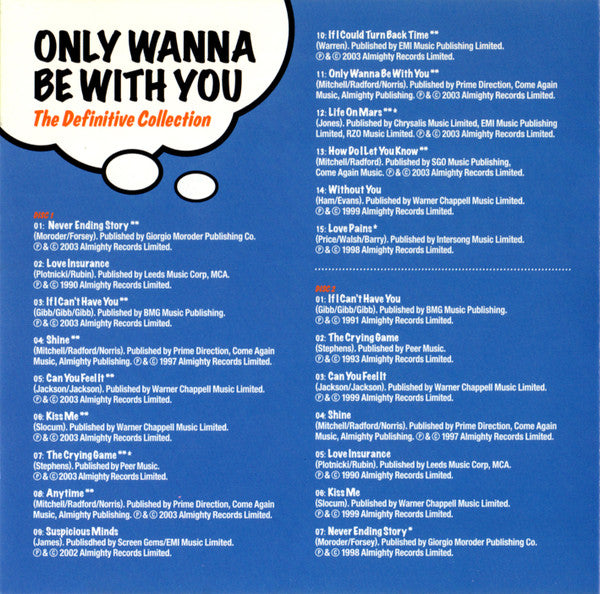 Obsession : Only Wanna Be With You - The Definitive Collection (CD, Album + CD, Album, Mixed)