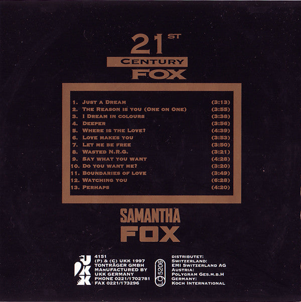 Samantha Fox : 21st Century Fox (CD, Album, Ltd)