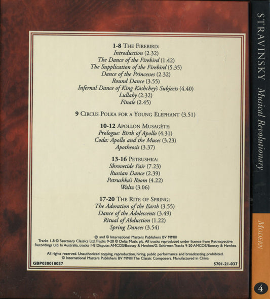 Igor Stravinsky : Musical Revolutionary (CD, Comp, Har)
