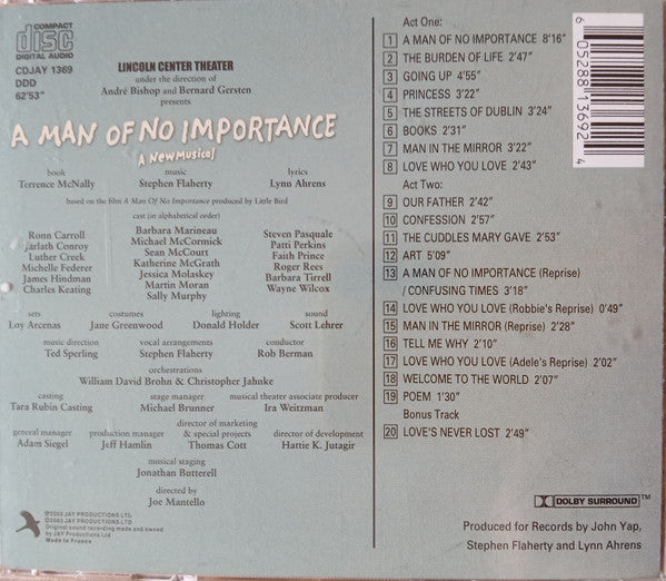 Stephen Flaherty, Lynn Ahrens, Terrence McNally (2) : A Man Of No Importance: A New Musical (Original Cast Recording) (CD, Album)