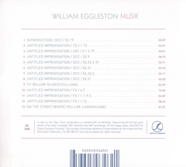 William Eggleston : Musik (CD, Album)