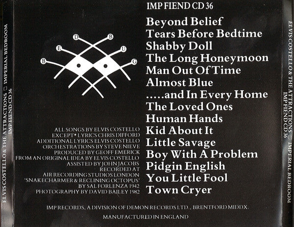 Elvis Costello & The Attractions : Imperial Bedroom (CD, Album)