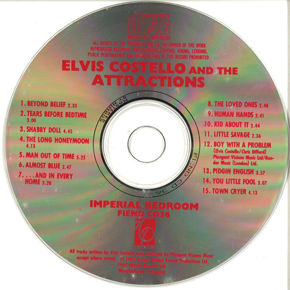 Elvis Costello & The Attractions : Imperial Bedroom (CD, Album)