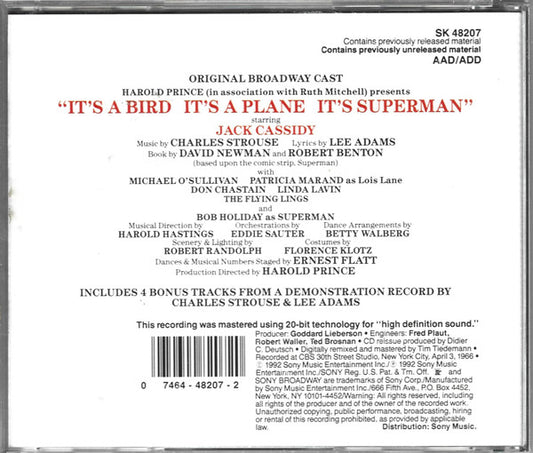 Various, Charles Strouse, Lee Adams (2) : It's A Bird... It's A Plane... It's Superman (Original Broadway Cast) (CD, Album, RE)