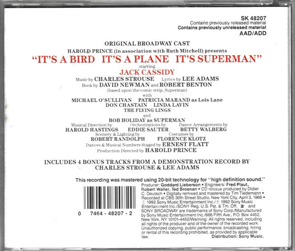 Various, Charles Strouse, Lee Adams (2) : It's A Bird... It's A Plane... It's Superman (Original Broadway Cast) (CD, Album, RE)