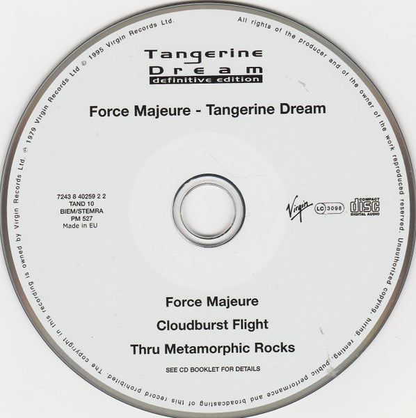 Tangerine Dream : Force Majeure (CD, Album, RE, RM)