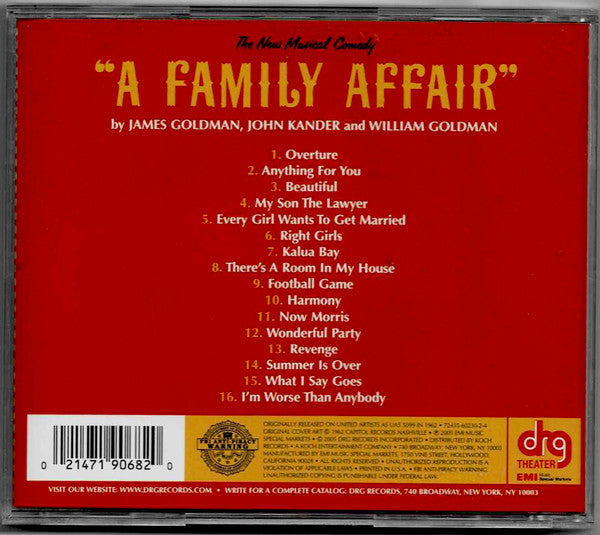 Shelley Berman, Eileen Heckart : A Family Affair (Original Cast Album) (CD, Album, RE, RM)