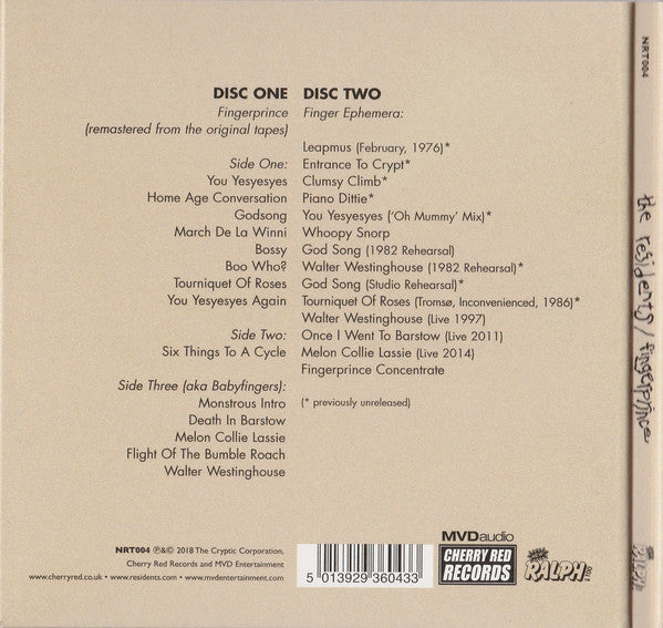 The Residents : Fingerprince (CD, Album, RE, RM + CD, RM)