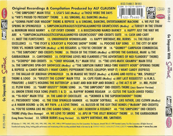 The Simpsons : Go Simpsonic With The Simpsons (More Original Music From The Television Series) (CD, Comp)