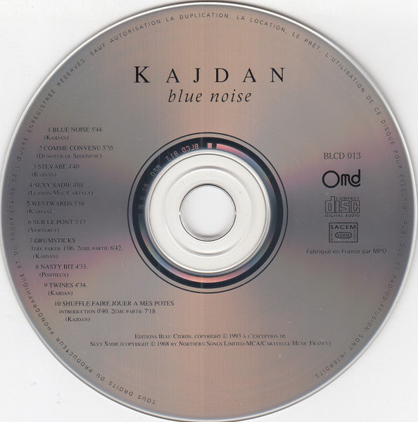 Jean-Michel Kajdan : Blue Noise (CD, Album)