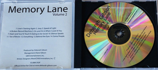 Debbie Gibson : Memory Lane Volume 2 (CDr, Comp, Ltd, S/Edition)