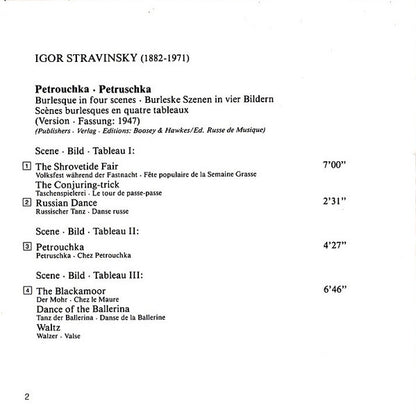 Igor Stravinsky, Semyon Bychkov, Orchestre De Paris : Petrouchka / Divertimento "La Baiser De La Fée" (CD, Album)