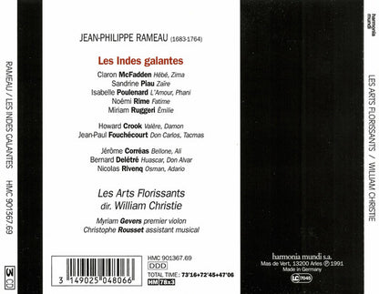 Jean-Philippe Rameau – Les Arts Florissants, William Christie : Les Indes Galantes (3xCD, Album, RP)